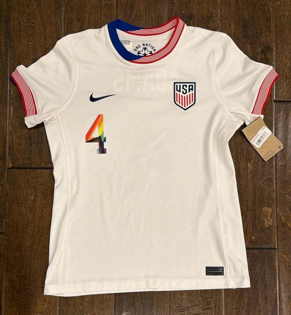 Nike Women's USWNT 2024 Tyler Adams #4 Pride Edition Home Stadium Jersey - Small